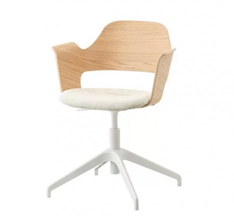 FJÄLLBERGET 辦公椅, 染白橡木飾面/Gunnared 米黃色